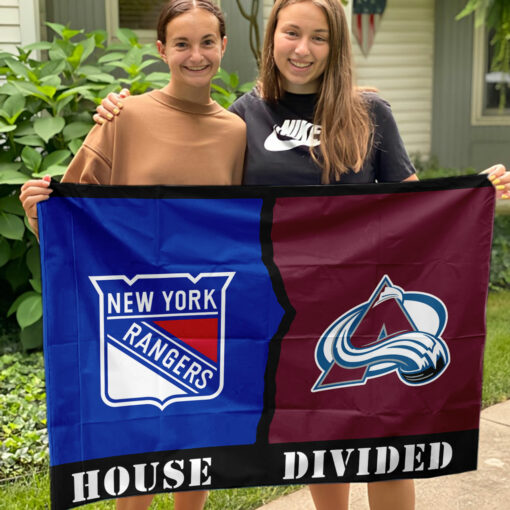 Rangers vs Avalanche House Divided Flag, NHL House Divided Flag