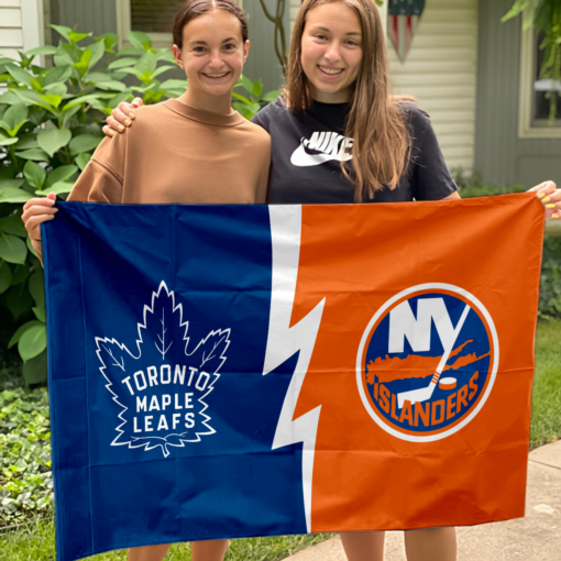 Maple Leafs vs Islanders House Divided Flag, NHL House Divided Flag