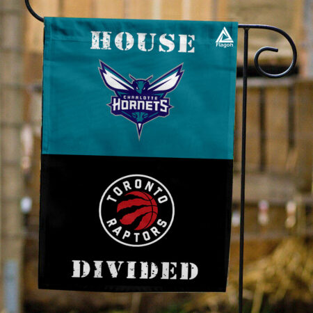 Hornets vs Raptors House Divided Flag, NBA House Divided Flag