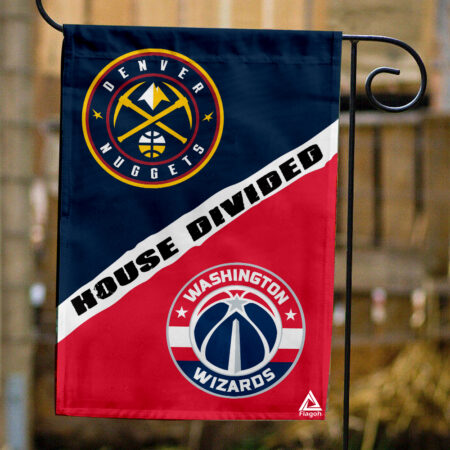 Nuggets vs Wizards House Divided Flag, NBA House Divided Flag