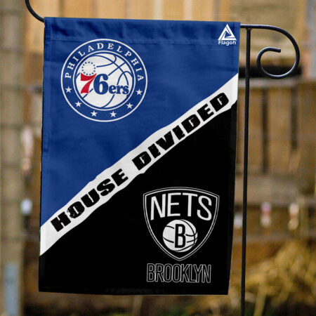 76ers vs Nets House Divided Flag, NBA House Divided Flag