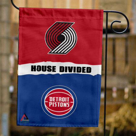 Trail Blazers vs Pistons House Divided Flag, NBA House Divided Flag