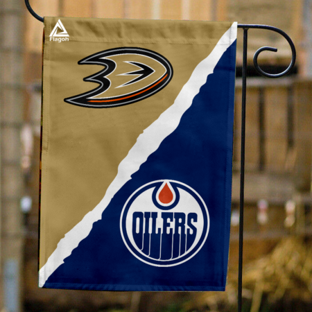 Ducks vs Oilers House Divided Flag, NHL House Divided Flag