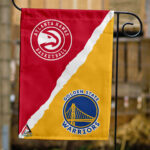 Hawks vs Warriors House Divided Flag, NBA House Divided Flag