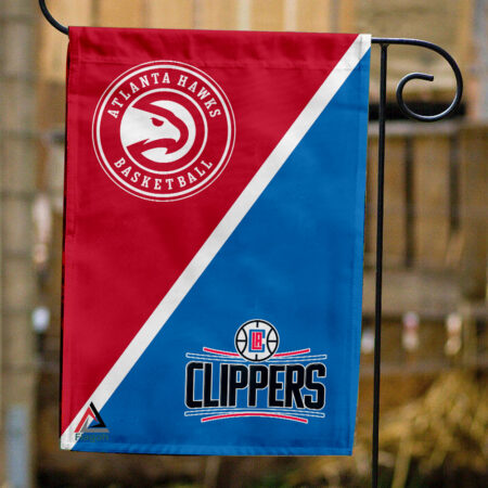 Hawks vs Clippers House Divided Flag, NBA House Divided Flag
