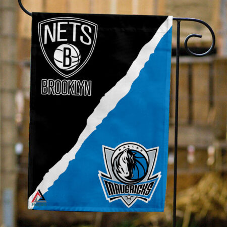 Nets vs Mavericks House Divided Flag, NBA House Divided Flag