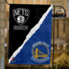 Nets vs Warriors House Divided Flag, NBA House Divided Flag