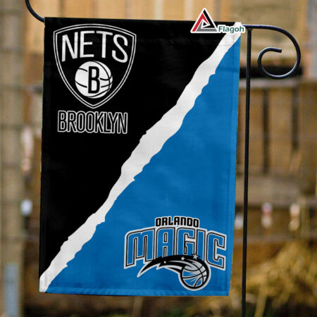Nets vs Magic House Divided Flag, NBA House Divided Flag