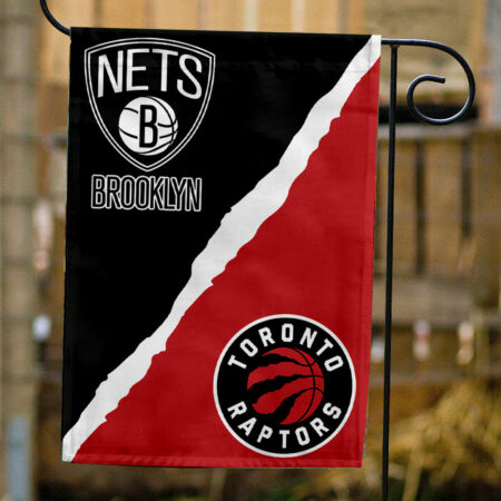 Nets vs Raptors House Divided Flag, NBA House Divided Flag