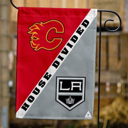 Flames vs Kings House Divided Flag, NHL House Divided Flag