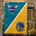 Hornets vs Warriors House Divided Flag, NBA House Divided Flag