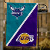 Hornets vs Lakers House Divided Flag, NBA House Divided Flag