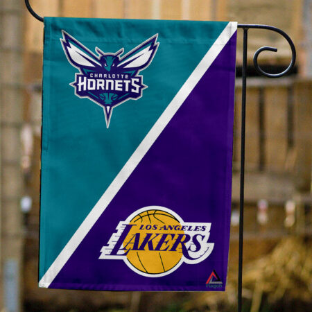 Hornets vs Lakers House Divided Flag, NBA House Divided Flag