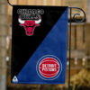 Bulls vs Pistons House Divided Flag, NBA House Divided Flag