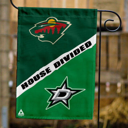 Wild vs Stars House Divided Flag, NHL House Divided Flag