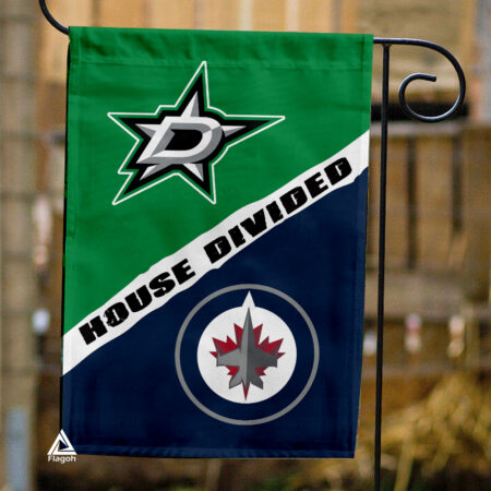 Stars vs Jets House Divided Flag, NHL House Divided Flag