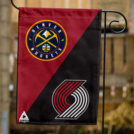 Nuggets vs Trail Blazers House Divided Flag, NBA House Divided Flag