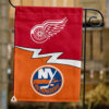 Red Wings vs Islanders House Divided Flag, NHL House Divided Flag