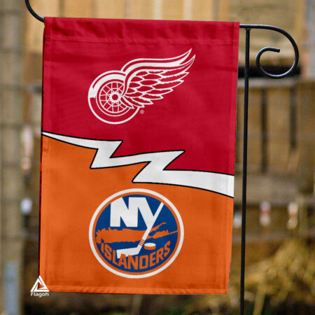 Red Wings vs Islanders House Divided Flag, NHL House Divided Flag
