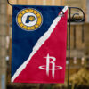 Pacers vs Rockets House Divided Flag, NBA House Divided Flag