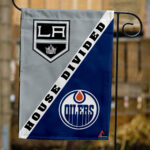 Kings vs Oilers House Divided Flag, NHL House Divided Flag
