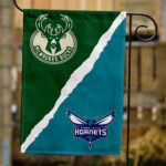 Bucks vs Hornets House Divided Flag, NBA House Divided Flag
