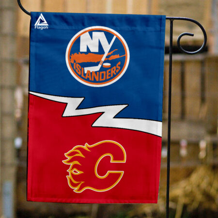 Islanders vs Flames House Divided Flag, NHL House Divided Flag