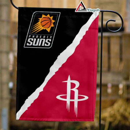Suns vs Rockets House Divided Flag, NBA House Divided Flag