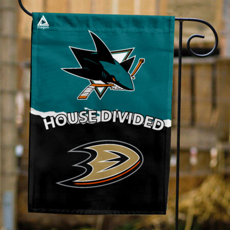Sharks vs Ducks House Divided Flag, NHL House Divided Flag