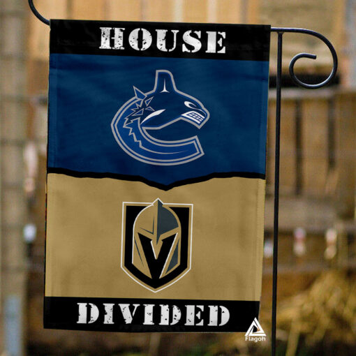 Canucks vs Golden Knights House Divided Flag, NHL House Divided Flag