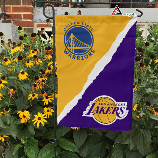 Warriors vs Lakers House Divided Flag, NBA House Divided Flag