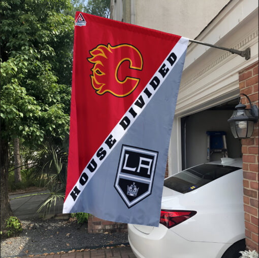 Flames vs Kings House Divided Flag, NHL House Divided Flag