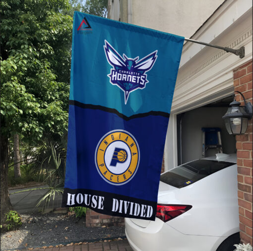 Hornets vs Pacers House Divided Flag, NBA House Divided Flag