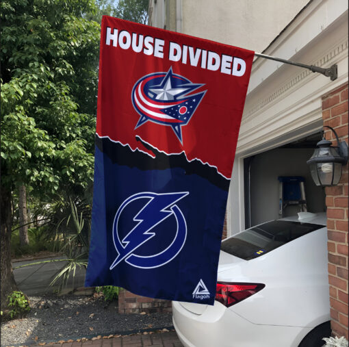 Blue Jackets vs Lightning House Divided Flag, NHL House Divided Flag