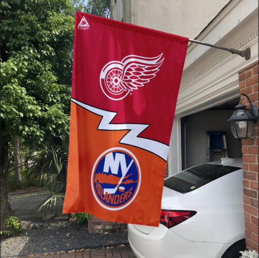 Red Wings vs Islanders House Divided Flag, NHL House Divided Flag