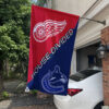 Red Wings vs Canucks House Divided Flag, NHL House Divided Flag