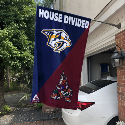 Predators vs Coyotes House Divided Flag, NHL House Divided Flag