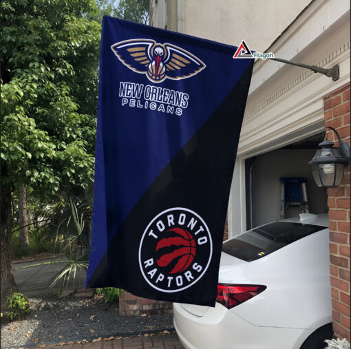 Pelicans vs Raptors House Divided Flag, NBA House Divided Flag