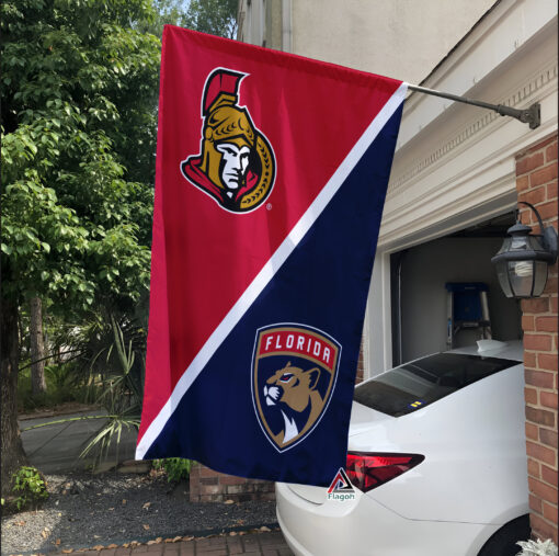 Senators vs Panthers House Divided Flag, NHL House Divided Flag
