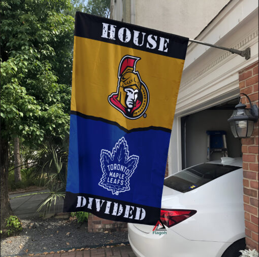 Senators vs Maple Leafs House Divided Flag, NHL House Divided Flag