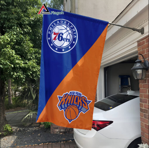 76ers vs Knicks House Divided Flag, NBA House Divided Flag