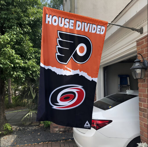 Flyers vs Hurricanes House Divided Flag, NHL House Divided Flag