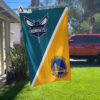 Hornets vs Warriors House Divided Flag, NBA House Divided Flag