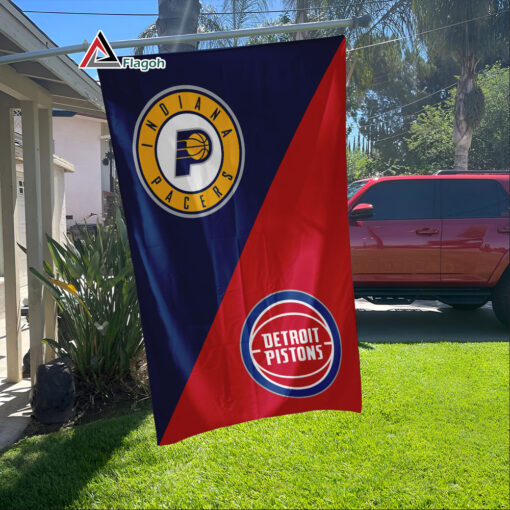 Pacers vs Pistons House Divided Flag, NBA House Divided Flag