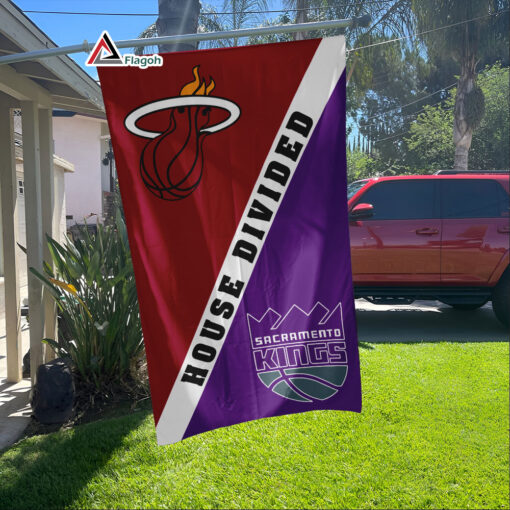 Heat vs Kings House Divided Flag, NBA House Divided Flag