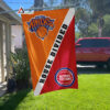 Knicks vs Pistons House Divided Flag, NBA House Divided Flag