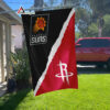 Suns vs Rockets House Divided Flag, NBA House Divided Flag