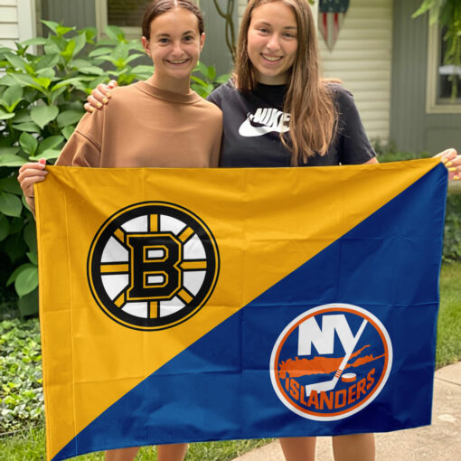 Bruins vs Islanders House Divided Flag, NHL House Divided Flag