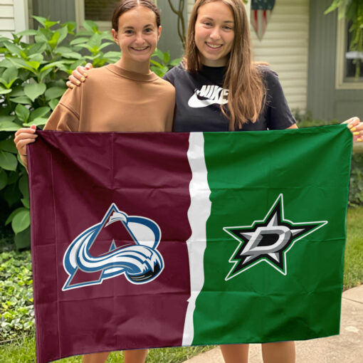Avalanche vs Stars House Divided Flag, NHL House Divided Flag