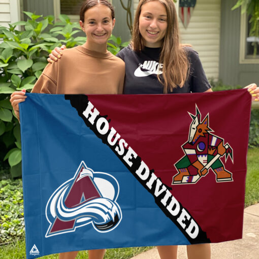 Avalanche vs Coyotes House Divided Flag, NHL House Divided Flag